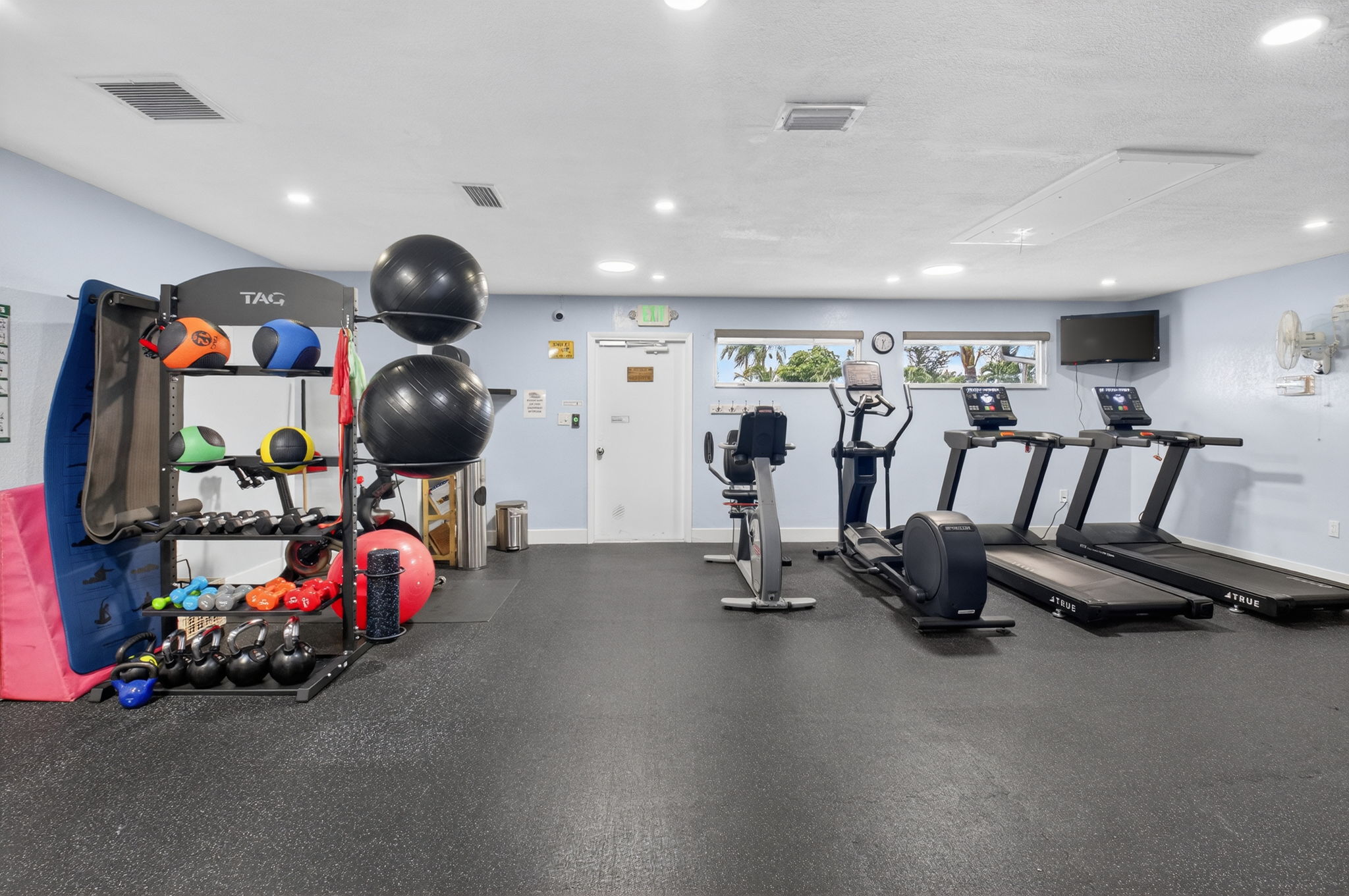 Woodlake fitness center with cardio and strength equipment